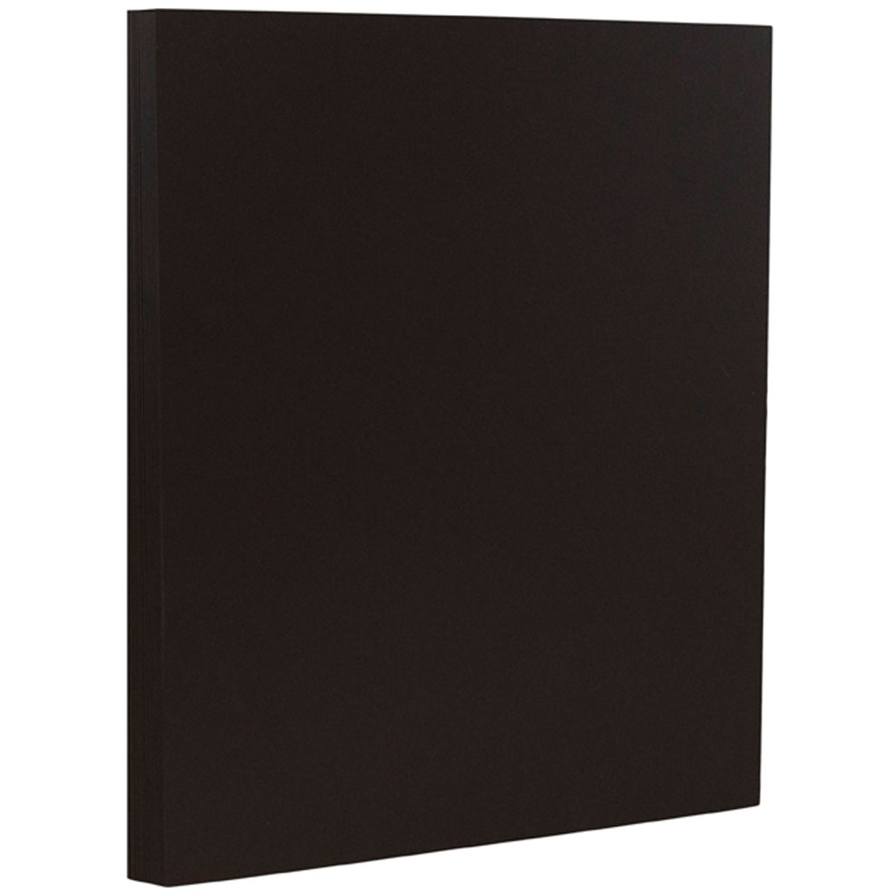 Jam Paper Matte Cardstock, 8.5 x 11, 80lb Black Linen Recycled, 250/Ream (6293359B)